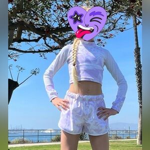 Gil’s  Lavender Shorts and top by Chique Sport